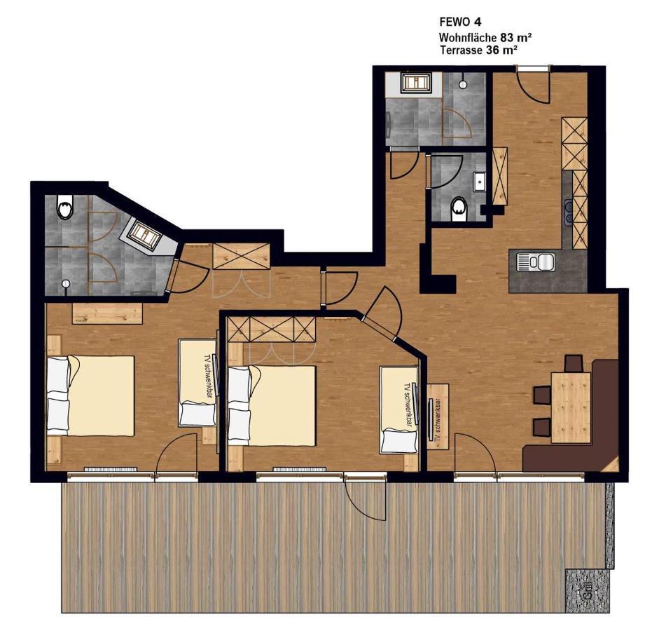 Apartment mit 2 Schlafzimmern