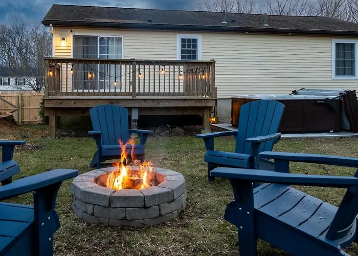 New! Updated Mystic Home W/ Sauna, Hot Tub & Deck