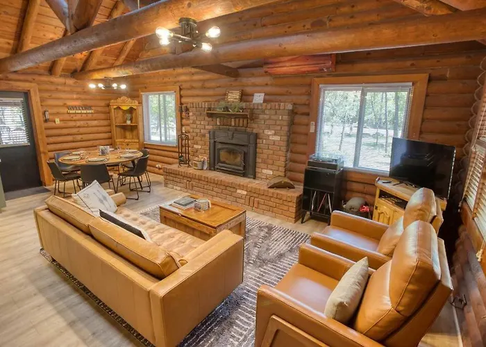 Charming Log Cabin In Tall Pines With Fire Pit Near Trails & Lake