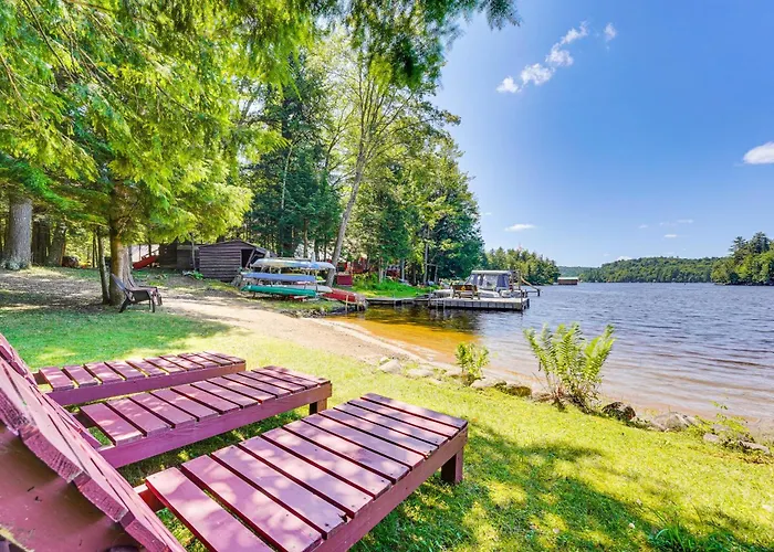 Inlet Lakefront Home: Private Dock & Beach Access!
