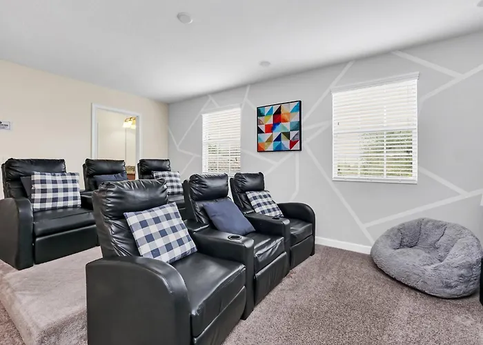 Villa At Champions Gate Resort In Orlando Near Theme Parks With Private Pool, Spa & Movie Theater