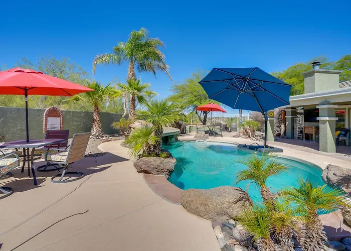 Backyard Oasis & Hot Tub: Mtn-View Wickenburg Home