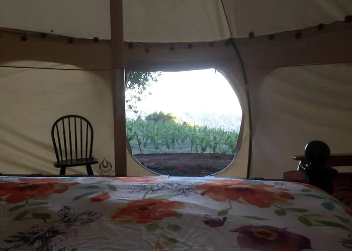 Lotus Yurt In Vineyard Overlooking Monterey Bay Near Los Gatos, California