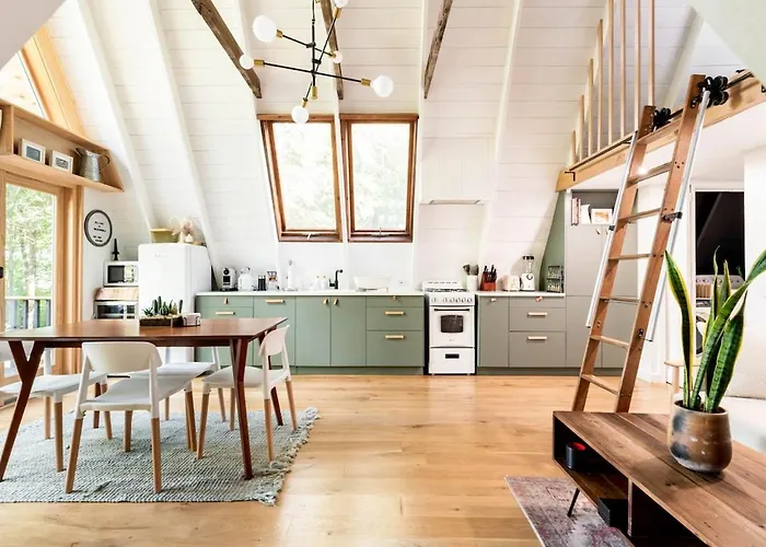 Modern A-Frame Cabin With Loft, Firepit And Grill
