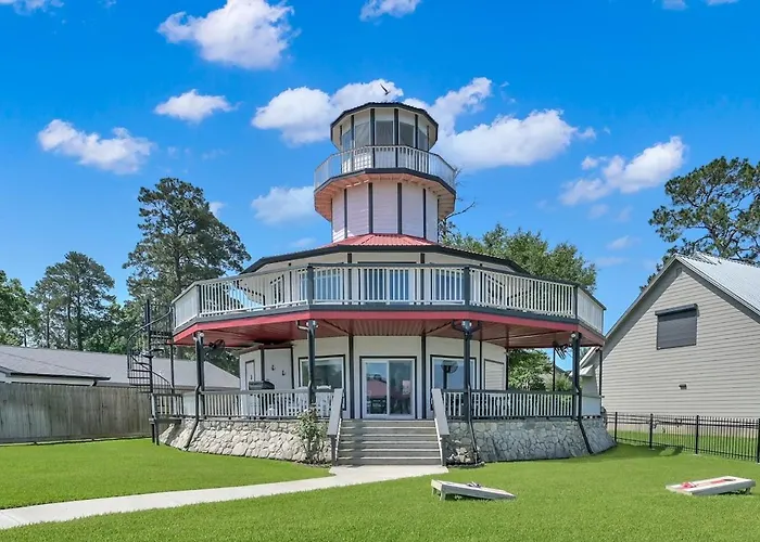 Waterfront One Of A Kind Lighthouse With Large Dock
