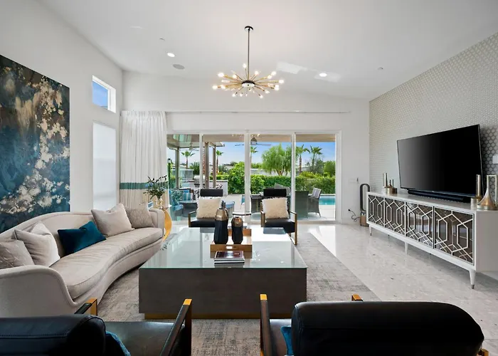Modern Desert Retreat With Private Pool Spa Ev Charger Near Tennis Garden