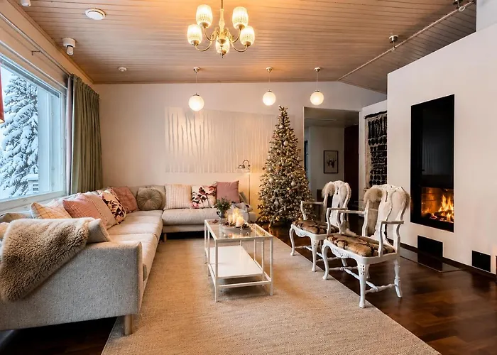 Nordic Villa In Rovaniemi With A Private Sledding Hill, Sauna & Cozy Family Stay