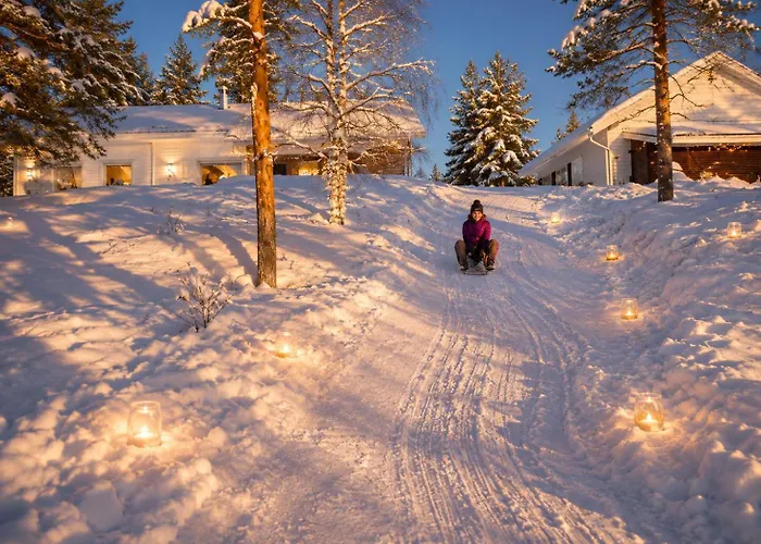 Nordic Villa In Rovaniemi With A Private Sledding Hill, Sauna & Cozy Family Stay