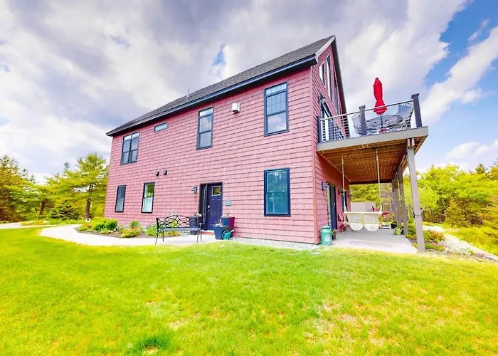 Secluded Hilltop Home With Beautiful Cadillac Mountain View And Multiple Decks