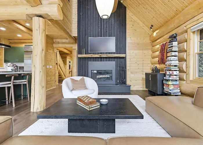 Log Cabin With Shou Sugi Ban Fireplace - Vh401 Home