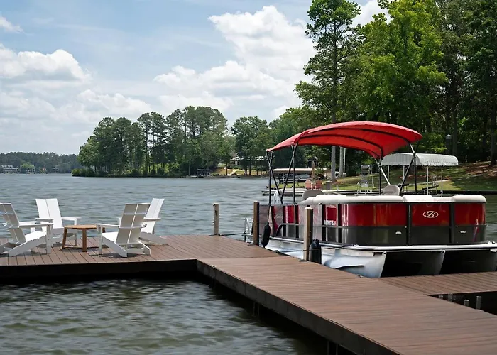 Lake Oconee Lakefront Home With Dock Swim Spa And Golf Sim