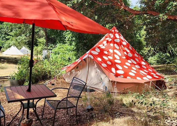 Cozy Off-Grid Bell Tent Glamping Retreat On A Regenerative Farm In Willow Creek, California