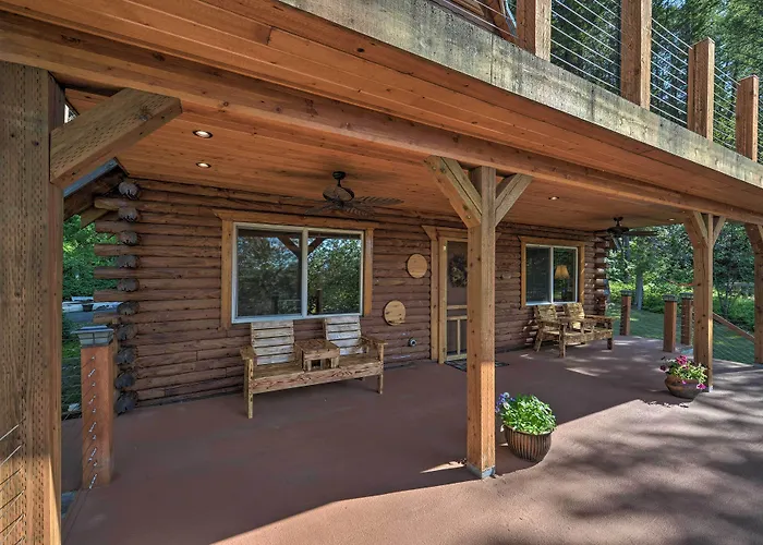 Alpine Adventures: Cozy Log Cabin W/ Deck & Views!