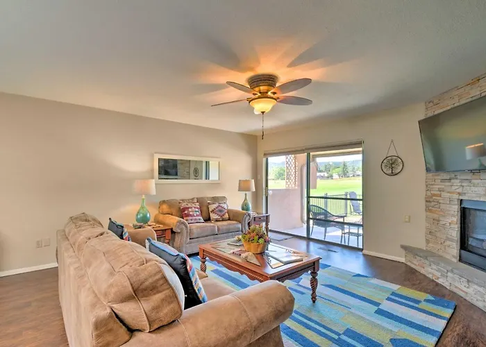 Bright Ruidoso Condo W/ Deck & Golf Course Views!