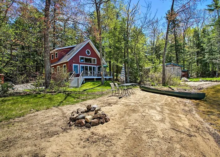 Lakefront Meredith Home: Private Beach & Fire Pit!